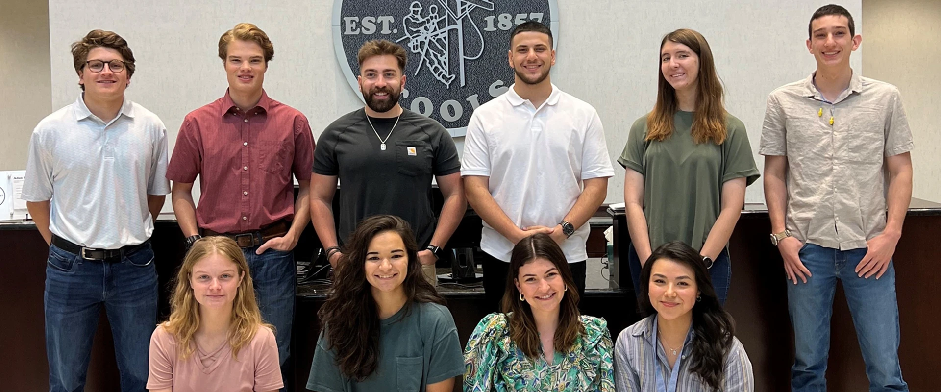 Klein Internship group photo indoors at Klein Tools facility